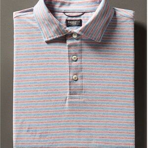 Faherty Blue and Pink Polo Shirt with Classic Stripes NWT XL Men’s